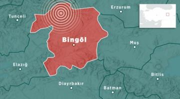 Bingöl’ün Kigi ilçesinde 4 büyüklüğünde deprem