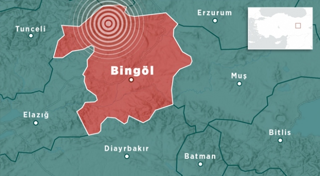 Bingöl’ün Kigi ilçesinde 4 büyüklüğünde deprem