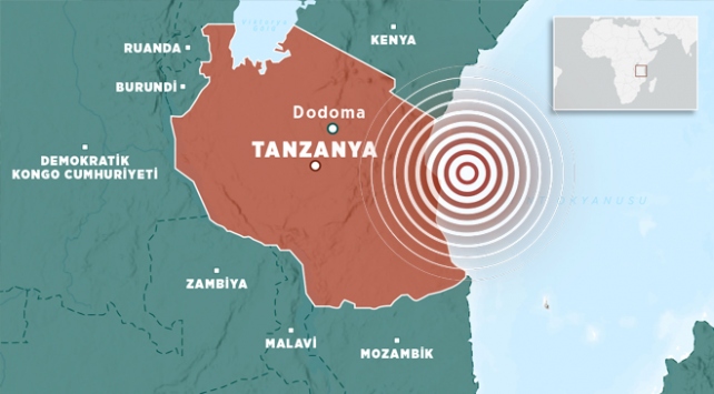 Doğu Afrika ülkesi Tanzanya’da 6 büyüklüğünde deprem