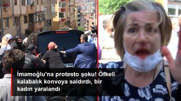 İmamoğlu’nu protesto eden grup makam aracına saldırdı: Bir kadın yaralandı